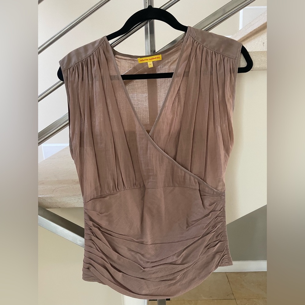 VINTAGE Elegant Brown Sleeveless Top